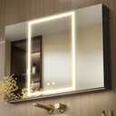 40x28 Inch Three Doors Aluminum LED Bathroom Medicine Cabinet with Mirror