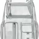 Cusangel Clear XL Backpack for Men Women TPU X-Large Heavy Duty See Through Transparent bookbag for Sport Event,Stadium Events (17.5in-Grey)