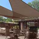 LOVE STORY 12' x 12' x 12' Triangle Brown Sun Shade Sail Canopy UV Block for Outdoor Patio Garden Backyard