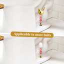 12 Pcs Ceramic Bird Toilet Bolt Caps, Gold White Cute Toilet Bolt Covers Replacement Toilets Screw Cover Caps Decor Accessories for Bathroom Decorative Easy Installation