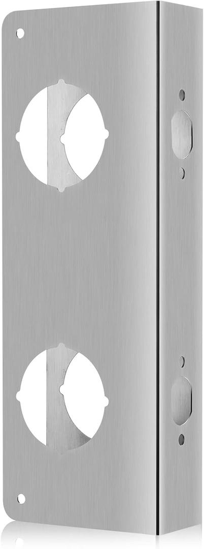 Stainless Steel Lock and Door Reinforcer for Reinforcing and Repairing Doors, Add Extra Security to Your Home and Against Home Invasion, 5-1/2 in, 2-3/8' x 1-3/4 in