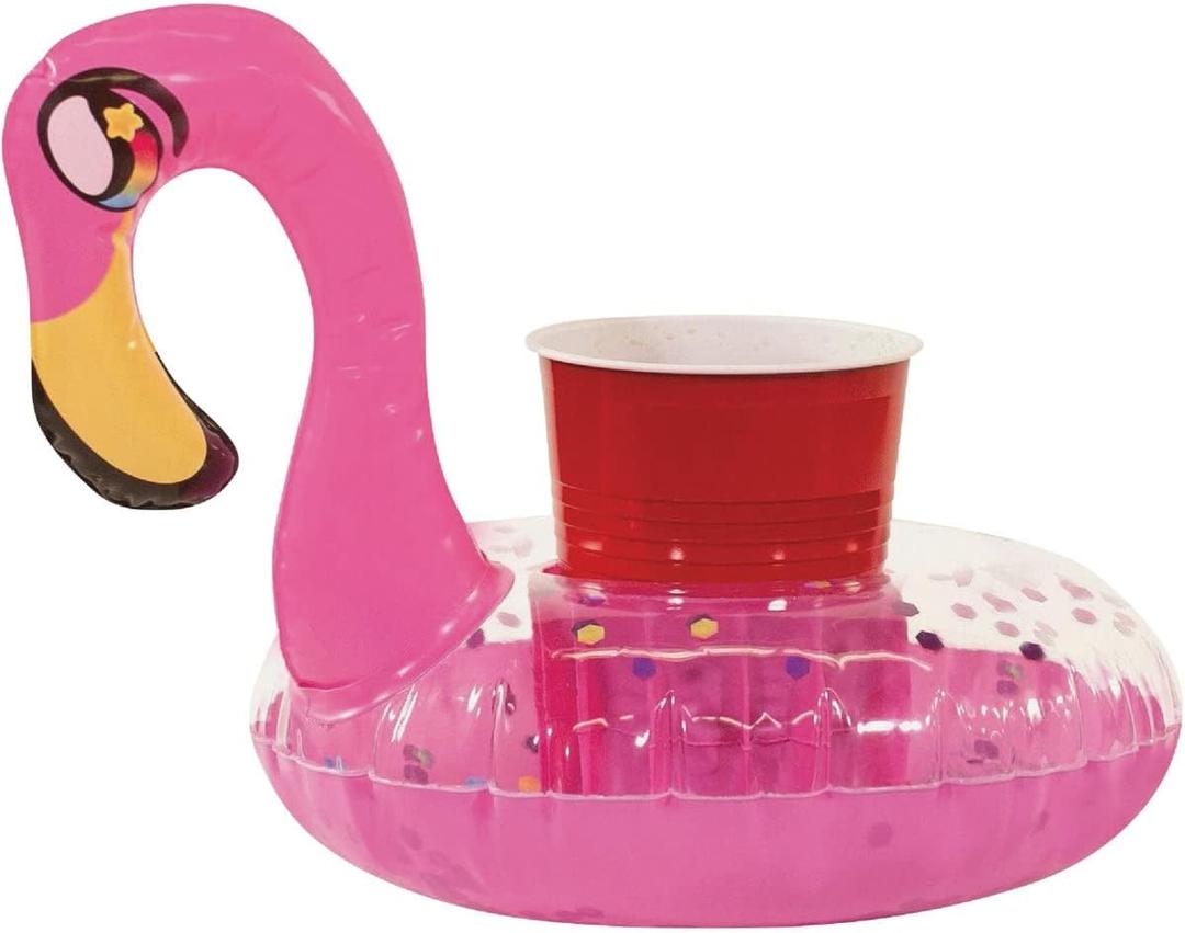 POOLCANDY Glitter Flamingo Drink Float 2 Pack