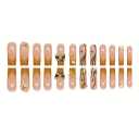 3 x Long Press on Nails Square - Gold Fake Nails with Butterfly Charms Design - Glitter Full Cover Stick on False Nails - for Women 24 Pcs (Standard)