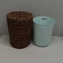 2.6 Gallon Wicker Can with Lid - Bathroom Garbage Can with Removable Liner - Boho Hand Woven Water Hyacinth Wicker Waste Basket for Bedroom, Living Room, Home, Office (Natural)