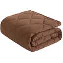 NTBAY Down Alternative Toddler Comforter, Lightweight and Warm Solid Color Baby Crib Quilted Blanket, 39x47 inches, Brown