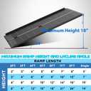 WHALEMOTOR Black Portable Wheelchair Ramp, 6FT No-sew Non-Slip Aluminum Wheelchair Ramp, Folding Portable Wheelchair Ramps for Home, Weight Capacity Up to 800LBS, Loading Dock Plates