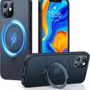 TORRAS Magnetic UPRO Ostand Designed for iPhone 12 Case & iPhone 12 Pro Case (Compatible with Magsafe) with Stand (Military Grade Drop Protection) Shockproof Translucent Back Slim 12 Phone Case, Blue