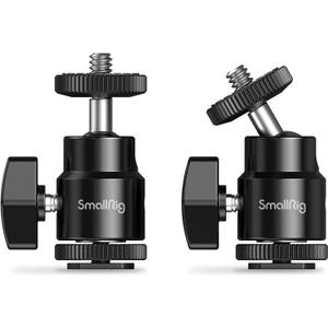 SmallRig 1/4" Camera Hot Shoe Mount, Ballhead Tripod with Additional 1/4" Screw, 2pcs Pack - 2059