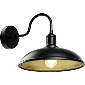 Gooseneck Barn Light Outdoor,Exterior Lighting Fixtures Wall Sconce,Anti-Rust Farmhouse Exterior Wall Mount Vintage Porch Light for Patio,Backyard,Garage and Commercial Entrance,1 Pack