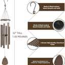 Wind-Chimes-Outdoor-Deep-Tone, Large Soothing Melodic Tones Windchimes, Wind Chimes for Outside, Memorial Wind Chime Best Gift for Mom Women Grandma Neighbors(32" Brown Coated Aluminum)