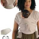 Konny Baby Carrier Flex SoftBreeze with Head Support - Adjustable, Easy to Wear Baby Wrap Sling, Perfect for Newborn Babies Essentials up to 44 lbs (XS-XL) - Beige