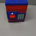 ATM Piggy Bank for Boys Girls, Vcertcpl Mini ATM Coin Bank Money Saving Box with Password, Kids Safe Money Jar for Adults with Auto Grab Bill Slot, Great Gift Toy Bank for Kids S Red