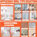 No Drill Curtain Rod Brackets No Drilling Holder 40LB - Renter Friendly Self Adhesive Hooks for Apartment Dorm Classroom Essentials Decor Hanging Drapes Rv Over Blinds Kitchen Bedroom Home