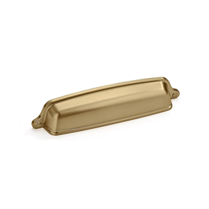 Khtumeware 3 Pack 3-3/4 inch (96mm) Gold Cup Pulls - Brushed Brass Cabinet Hardware - Brushed Gold Drawer Pulls for Kitchen Cabinets