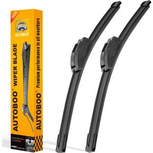 AUTOBOO 24" and 19" Windshield Wipers Blades (Pack Of 2),OEM Quality Premium All-Seasons Wiper blades,Stable and Quiet Armor wiper blades (24" + 19"(Pair for Front Windshield))