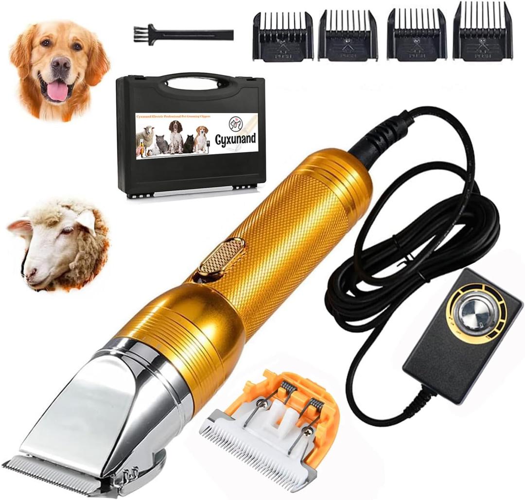 Electric Professional Dog Grooming Clippers, Powerful Sheep Shears Pet Grooming Clippers for Heavy Duty Hair,Horses Cat Farm Livestock Fur Carpet Trimmers Shaver for Thick Coats