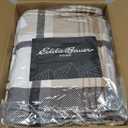 Eddie Bauer - Twin Comforter Set, Reversible Plaid Bedding with Matching Sham, Oeko-Tex Certified, Dorm Essentials (Normandy Grey)