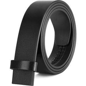 Ratchet Belt Strap, Full Grain Leather Belt Straps for Men without Buckle 1 3/8"- Replacement Strap Only