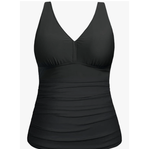 Yonique Women Plus Size Tankini Top Only Tummy Control Bathing Suit Top V Neck Swim Top No Bottom Large