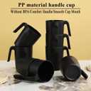 Berglander Black Plastic Coffee Mugs Set of 8, Plastic Cups with Handles 15oz, Reusable Water Cup, Easy to Carry, Great for Home, Garden, Picnic, Camping, Outdoor