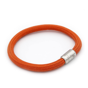 WIND PASSION - Paracord Bracelet for Men & Women | Nautical Bracelet Inspired by Sailor Sea Apparel | Handmade with Braided Rope and Magnetic Clasp | For Men and Women looking for a Sports, Athletic or Surf Style | Waterproof Resistant | Orange Brace