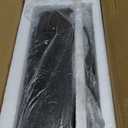 MyGift 14 Inch Ceramic Indoor Plant Pot, Rectangular Succulent Planter, Decorative Flower Planter with Drainage Hole and Removable Tray, Matte Black