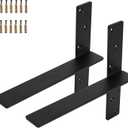 2-Pack Countertop Support Brackets 20"x11"x2", Heavy Duty Steel Metal Floating Hidden Shelf Bracket for Shelves, Quartz/Granite/Wood/Concrete/Laminate Countertops