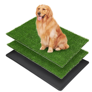 Grass Pad with Tray Large - Dog Litter Box Indoor Potty for Apartment and Patio Training, with 2 Packs Grass Pee Pads for Replacement(Tray Potty 41 * 26.8inch)