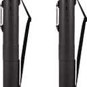 CALPALMY 2-Pack Extendable Poster Tubes Expand from 30.5 to 49 with Shoulder Strap and Handle | Carry Documents, Blueprints, Drawings and Art | Black Portable Durable Round Storage Cases, X-Large