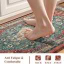 Collive Boho Kitchen Mats 2PCS, Cushioned Kitchen Mat for Floor Anti Fatigue Waterproof Kitchens Rugs Set of 2, Non Skid Comfort Standing Rug for Office, Sink, Laundry, 17.3"x29"+17.3"x47"