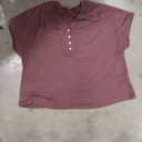 Dark Red Women's T-shirt, 3XL, with Buttons