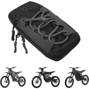 Funparts Electric Dirt Bike Bag Front Frame Bag Universal for Sur Ron Surron LBX Tuttio Soleil 01 E-Ride Pro SS/S Rawrr Mantis,Fit for ID Phone Key Garage Door Opener Black