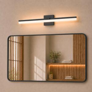 24 Inch Bathroom Vanity Light, 24W 1920LM Dimmable 5CCT, Black, IP44, 23.6inch