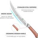 YOTSUBA Butcher Knife, 10 Inch Breaking Knife, Razor Sharp High Carbon Steel Curved Carving Knives for Meat Cutting with Ergonomic Handle, Slicing Brisket Knives for kitchen with Gift Box