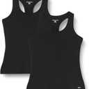 Amazon Essentials Women's Active Quick Dry Tech Stretch Racerback Tank Top, Multipacks (Large, Black)
