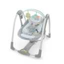 Ingenuity Swing 'n Go 5-Speed Baby Swing - Foldable, Portable, 2 Plush Toys & Sounds, 0-9 Months 6-20 lbs (Hugs & Hoots)