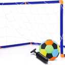 Soulchen Kids Mini Soccer Goal with Indoor Padded Soccer Ball Size 4 and Pump Created for Inside Your Home and Yard 30.3" x 15.8" Portable Training Equipment Sport Gift for Kids Ages 3+