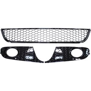 Front Lower Bumper Grill Honeycomb Mesh with Fog Light Cover for VW