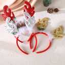 Christmas Reindeer Antlers Headband, 3 PCS Glitter Elk Antlers Hair Bands, Gold Sequin Deer Antler Headwear for Women Girls Xmas Cosplay Costume Hair Accessories Holiday Party Favor Supplies