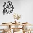 LIYOUYA Drinking Woman Metal Wall Decor - Wine Art Decor Simple Black Wall Art Home Decor for Living Room, Dining Room, Bar (Black)