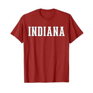 Indiana Vintage Athletic Sports red Style 80s 90s T-Shirt, L