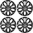 AutoBeeDen 4-Pack Universal Hubcaps Replacement R17 17 inch, Steel Wheel Rim Cover for Most Cars Trucks Sedans SUV, 17" 17 in Wheel Covers Hub Caps (Gray+Black Color)