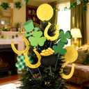 Kathfly 36 Pcs Valentine's Day Tree Decorations Large St Patrick's Day Easter Tree Picks Ornament Heart Colorful Eggs Shamrock Gold Coins Horseshoe Ornaments for Home Spring Party Decor