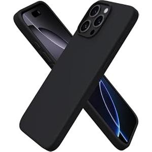 XIMAND for iPhone 16 Pro Max Case Soft Genuine Liquid Silicone Magnetic Compatible with MagSafe, Gel Rubber Full-Body Bumper Shockproof Camera Protection Cover 6.9in -Black