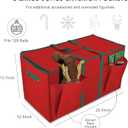 WDZREE Large Christmas Ornament Storage Box,4 Tier Holds Up to 128 Holiday Ornaments 3-Inch, Xmas Decorations Accessories Bag with Dual Zipper Closure,Made of Durable 600D Oxford Fabric (Red)