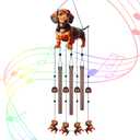 Gifts for Mom, Wind Chimes for Outside Perfect for Outdoor Gardens Patios Home Decor, Features Melodious Tones Create a Zen Atmosphere, Retirement Gifts for Women Men(Colorful Dachshund)