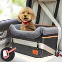 Soboll Dog Car Seat - Dog Bed for Small Dogs Waterproof Booster Seat Clip-on Harness and Thick Memory Foam Padding Pet Travel Bed Small Dog Car Seat Cover for Back Seat Dog Car Seat Bed