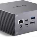 TOTU USB-C 4K@30Hz Triple Display Docking Station with Charging Support for Macbook Pro & Windows USB 3.1 Gen2 Type C Systems (2 HDMI,DP,7 USB Ports, 60W USB PD), MacOS only Support Mirror Mode