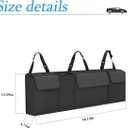 Car Trunk Organizer and Storage, 38.19"L x 4.72"W x 12.59"H  Backseat Hanging Organizer for SUV, Truck, MPV, Waterproof, Collapsible Cargo Storage Bag with 4 Pockets,  Car Interior Accessories (Black) 