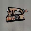 EcoBark Step in Dog Harness - Eco-Friendly Teacup Dog Harnesses for XXS, XS, and Small Dogs - Reflective and Adjustable Mini Body Halter Vest -Tiny Soft Mesh Toy Breed Harness (Beige Plaid, XXS) (XXS- 4 to 5 lbs- Chest Up to 11 in (Pack of 1))